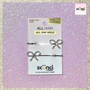 🎀 Scunci Crystal Bow Bobby Pins 2 Pack NWT